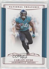 2018 Panini National Treasures Jersey Number Red 9/34 Carlos Hyde #23 11pj
