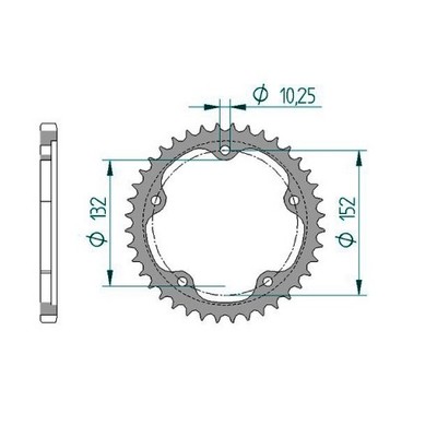 Stahl Kettenrad für MV Agusta Superveloce 800 ABS Euro5 2021 525er 43 Zähne