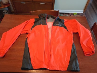 Columbia Glennaker Rain Jacket Mens Medium Used/Excellent. Charcoal Orange