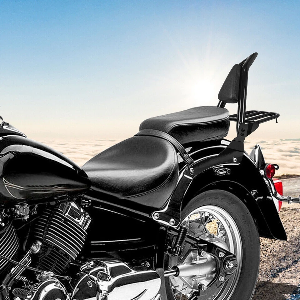 Sissy Bar w/Luggage Rack Backrest For 1998-2018 Yamaha Dragstar V-star 400 650 - Image 2 of 4