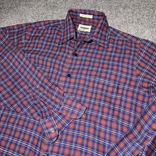 Vintage 70s Campus Shirt Mens Medium Plaid Flannel Button USA Made Lightweight