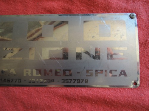 ALFA ROMEO 2000 GTV / SPIDER USED Original SPICA 2000 INIEZIONE PLAQUE - Picture 11 of 12
