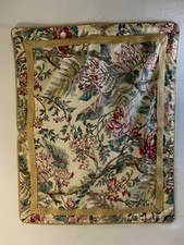 VTG Ralph Lauren Tangiers Single Sham STANDARD SIZE Jute Trim Tan Floral Design