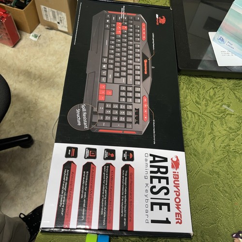 ibuypower IBP-Ares E1 Gaming Keyboard Spill Resistant Black Red - 第 1/3 張圖片