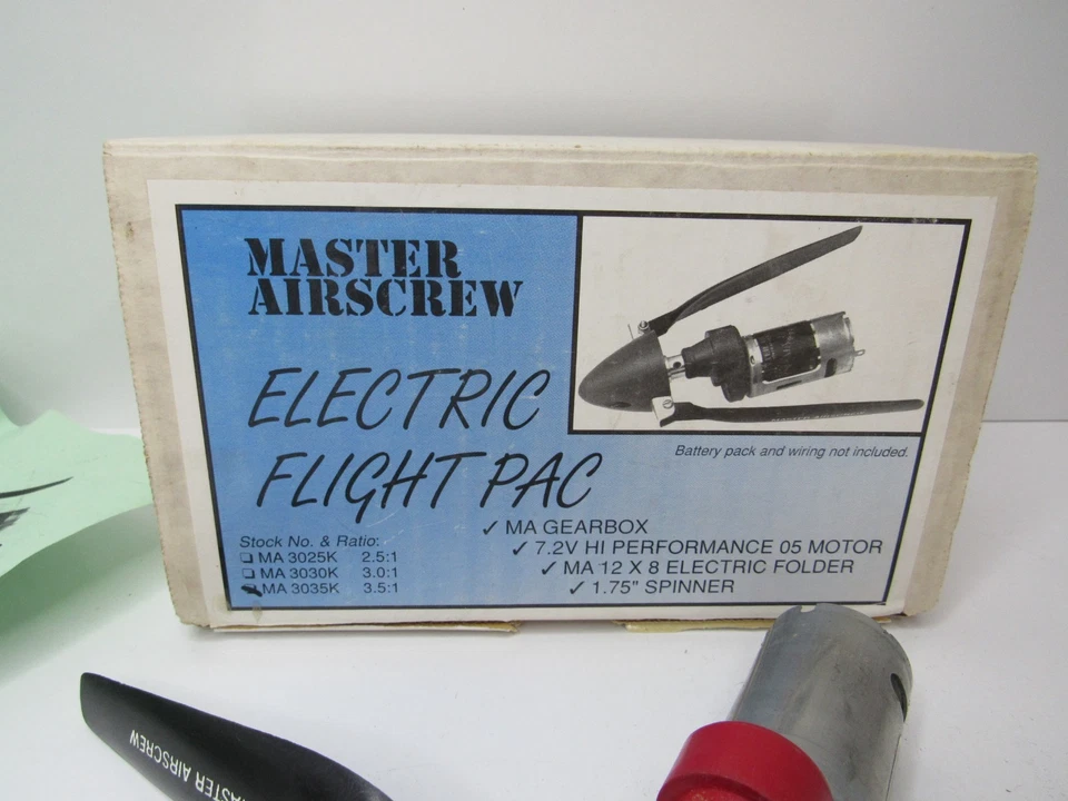 Master Airscrew MA-3035K 3.5:1 Electric Flight Pac 7.2V Hi Performance Motor P14 Foto 2 de 4