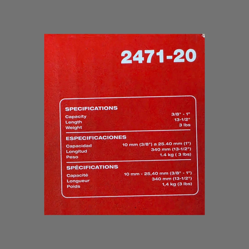 Milwaukee M12 Cordless Copper Tubing Pipe Cutter 3/8" - 1"  New in Box 2471-20 - Image 3 of 3