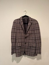 Fa onnable No 00 Plaid Houndstooth Blazer Sport Coat Made in Italy US 32