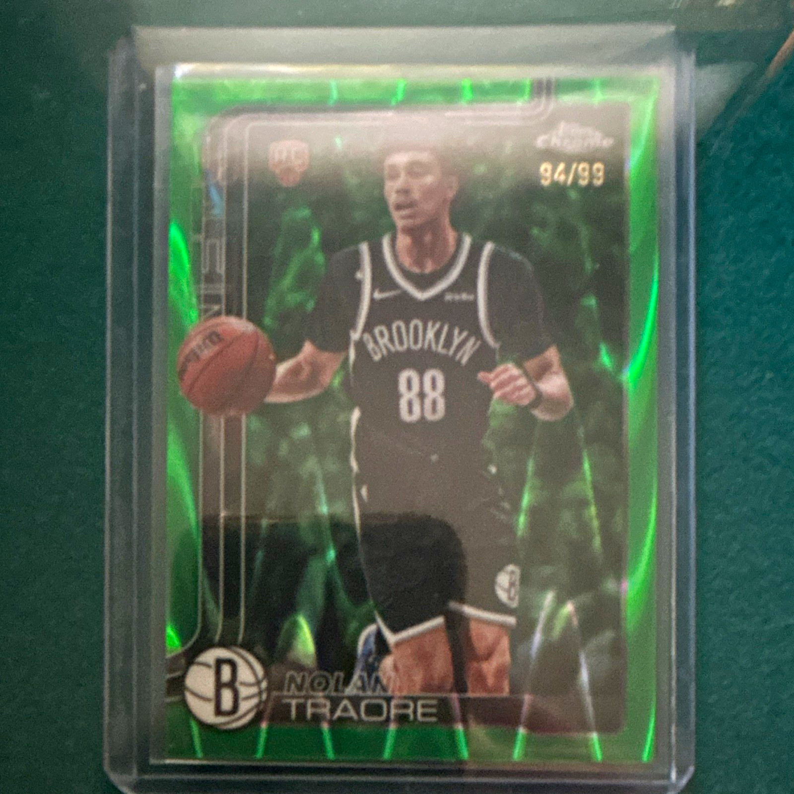 Topps 2025 Topps Chrome Nolan Traore #169 Brooklyn Nets RC Green /99