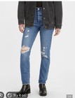 Levi's Women’s 501 Blue Medium Wash Distressed Straight Jeans SZ. 30x28 — photo 2