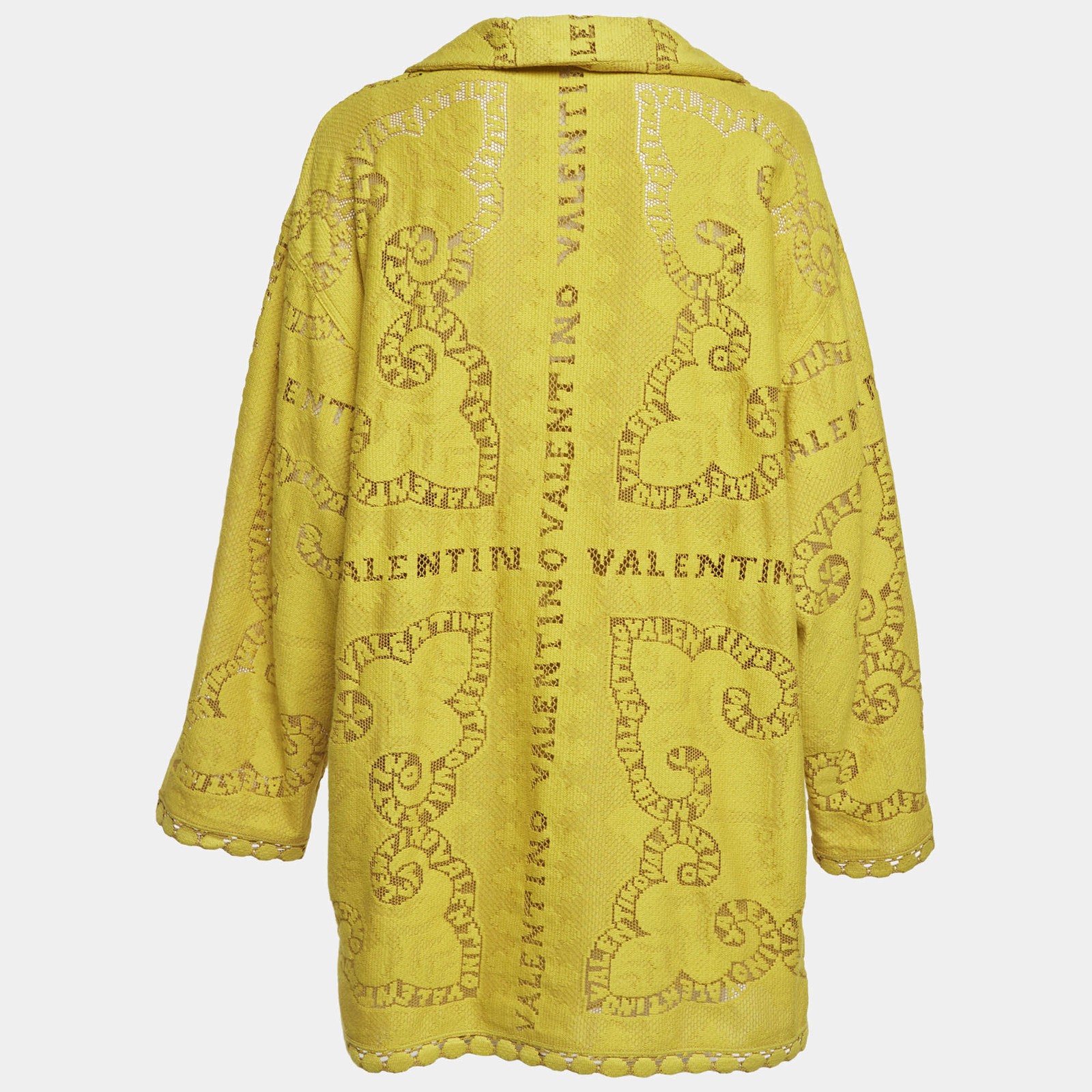 Valentino Yellow Logo Jacquard Oversized Top and Shorts Set L thumbnail 4
