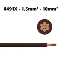 6491X BROWN SINGLE CORE ELECTRICAL CABLE INSULATED WIRE PVC 1.5, 2.5, 4, 6, 10mm