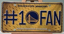  1 Golden State Warriors Fan License Plate  NBA Embossed Car Tag  Sign
