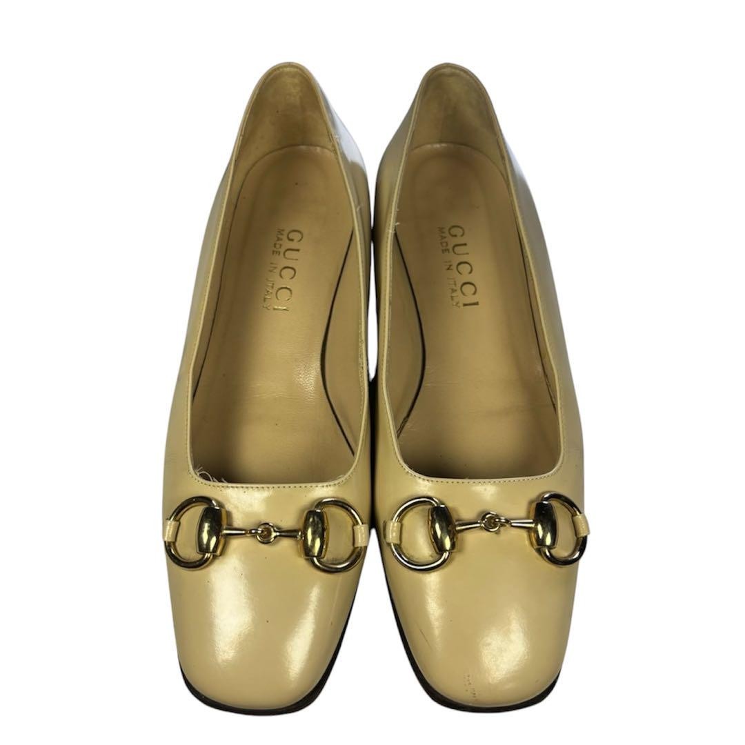 Gucci Horsebit Mid Heel Pumps Beige Leather Size 35.5 US About5.5 For Women thumbnail 17