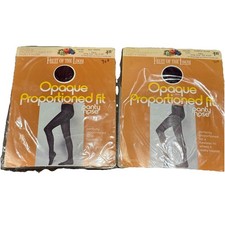 Vintage Fruit of the Loom Opaque Proportioned Fit Panty Hose - Tall -Made in USA