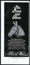 1968 Albert Weiss costume jewelry race horse pin photo vintage print ad