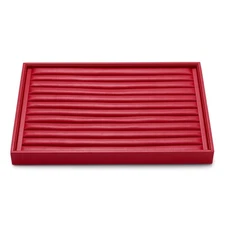 Oirlv Gorgeous Red Leather Ring Organizer Tray Jewelry Display Tray Stackable...