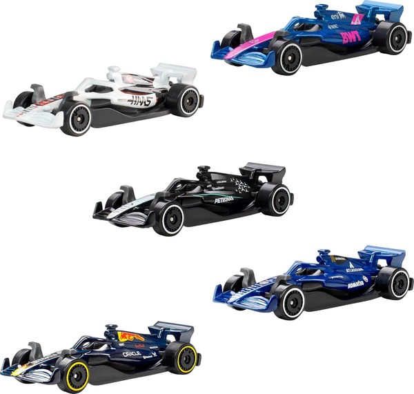 Formel 1 Spielzeugautos 1:64 Die-Cast 5Er-Pack Hot Wheels, Modell-Nr. 12345-image