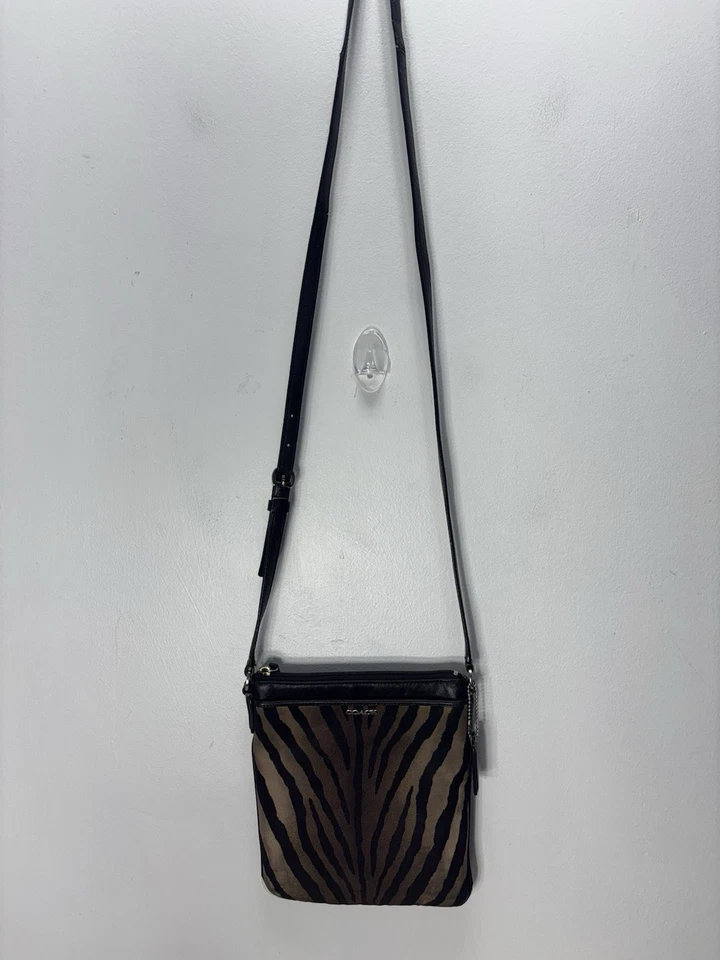 "Coach Madison SwingPack Bandolera Pequeña Cebra Marrón Multi Talla 7,5x8"""