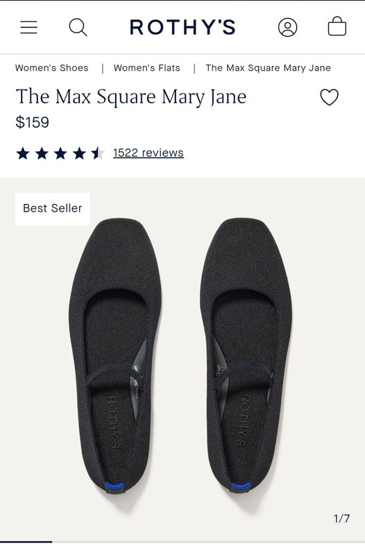 BRAND NEW Rothy's The Max Square Mary Jane Black Size 10 Retail $160