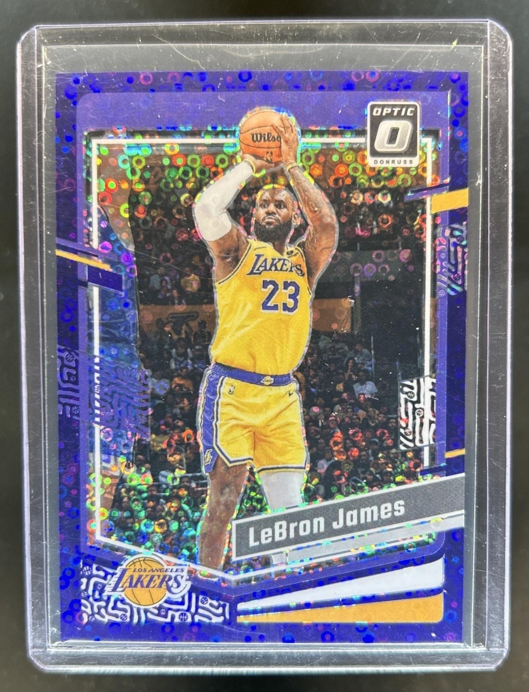 2023-24 Panini Donruss Optic LeBron James Fast Break Purple Prizm #/99 Lakers