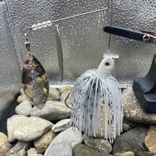 Hand Tied Spinnerbait-1/2oz Super Shad Dbl Willow Leaf  Blade, 4/0 Mustad Hook