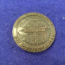 Nassau County council Onteora Wauwepex 1960s Camping metal belt buckle New York