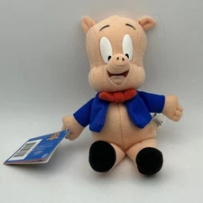 PORKY PIG Plush Bean Bag Warner Bros Stuffed Animal Toy Play by Play 1998