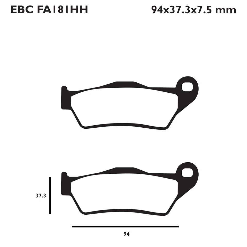 EBC FA181HH Sintered Motorcycle Brake Pads for Husaberg FE 501 13-14 — 第 2/4 张图片