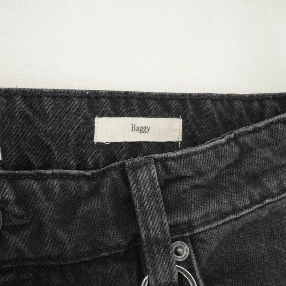 Jeans negros holgados de algodón talla 32 Foto 3 de 4