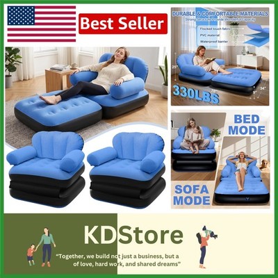 Comfortable Blow-Up Sofa Bed for Family Sleepovers - Supports Up to 330 lbs