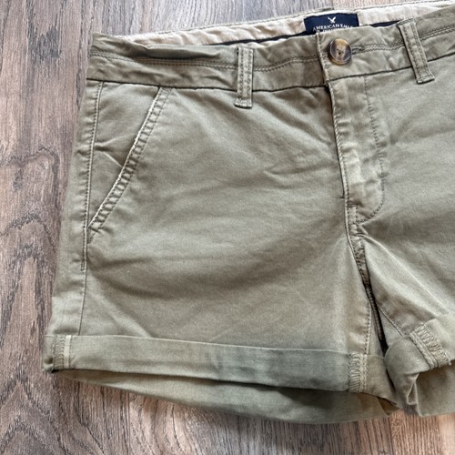 American Eagle Green Midi Stretch Shorts Chino Preppy Outdoor Sz 6 Western Boho - Bild 3 von 10