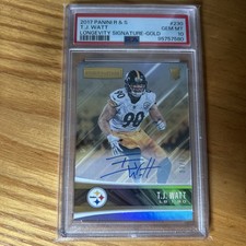 TJ Watt Auto R & S Gold 2017 Rookie /10 PSA 10