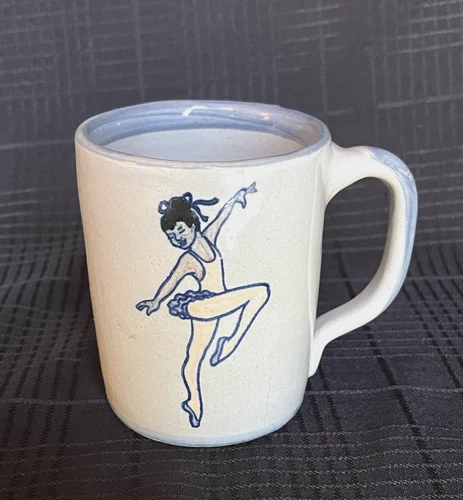 Vintage Louisville Pottery Ballerina Coffee Mug Dancing Girl Made in Kentucky