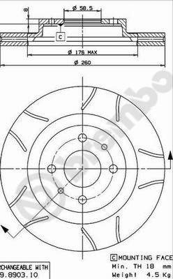 Brembo 09.8903.75 Brake Disc for Lada