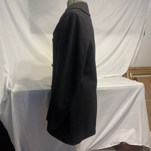Vintage WW2 U.S. Navy Officers 100% Wool Double Breasted Black Peacoat Size 40L - Picture 5 of 9