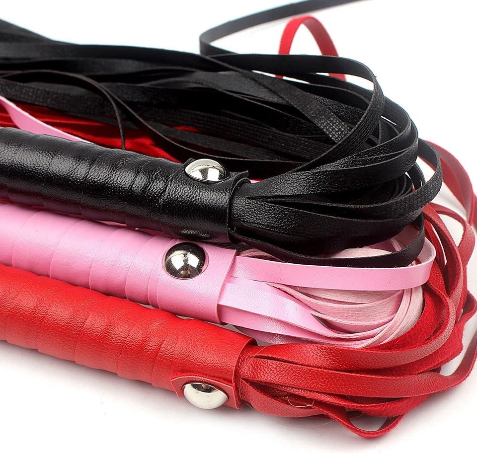 ALTA QUALIDADE Kit Conjunto Bondage CHICOTE Flogger BDSM Fetiche Escravo Papel Brinquedos Sexuais - Imagem 4 de 4