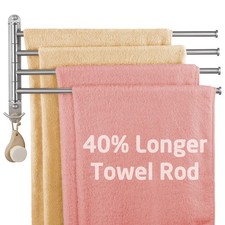 Extra Long Swivel Towel Bar 19.5" 4Arm, Swing Out Towel Rack for Bathroom Wal...