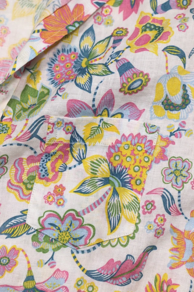 Blusa Frank & Eileen L 100 % lino colorida camisa floral con botones precio de venta sugerido por el fabricante 248 USD Foto 4 de 4