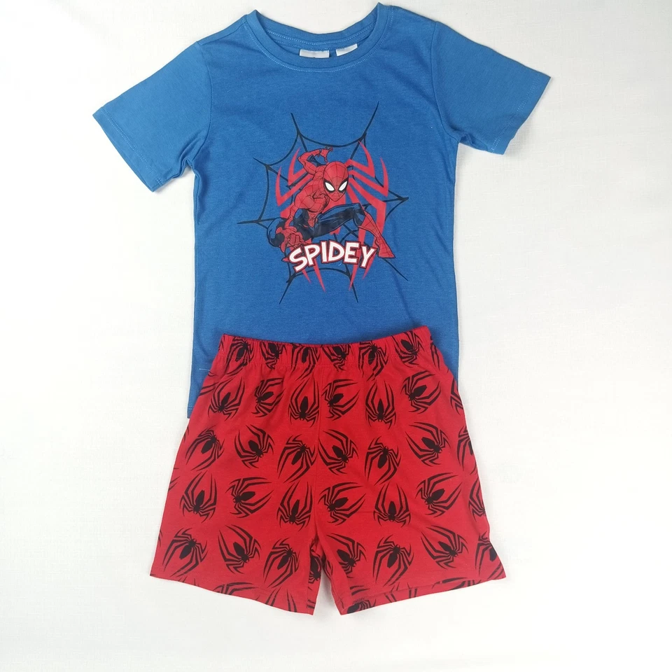 Marvel Spiderman Pyjama Set Boys Size 6 Short Sleeve Top & Shorts Licensed New - image 2 of 4