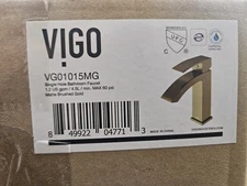VIGO VG01015MG Satro Single Hole Bathroom Faucet in Matte Brushed Gold