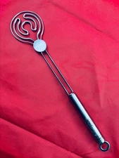 ROSLE STAINLESS STEEL WHIP FLAT WHISK UTENSIL HANGING RING GERMANY HTF