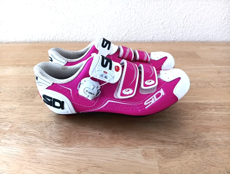 ¡BONITO! SIDI Trace Talla 39 Mujer Bicicleta de Carretera Ciclismo Zapatos Blanco Rosa Talla 8.5 Foto 3 de 4