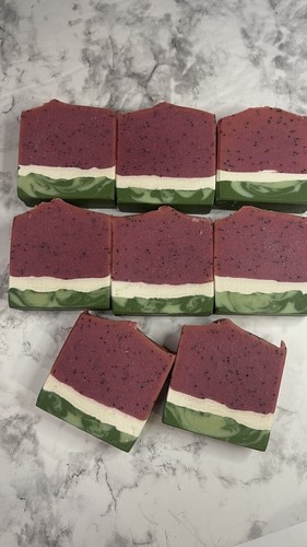 Handmade Watermelon Artisan Soap Gift Scented Cold Process Soap Bar Large 4oz