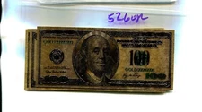 $100 FRANKLIN GOLD FOIL BANK NOTE LOT OF 5 5260R