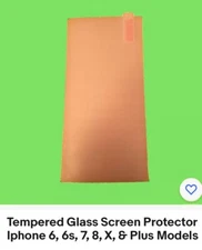 Tempered Glass Screen Protector Iphone 6, 6s, 7, 8, X, & Plus Models