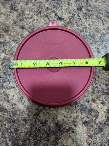 Tupperware # 227-44 Round Red 6.25" Replacement Lid - Lid Only - Picture 3 of 4