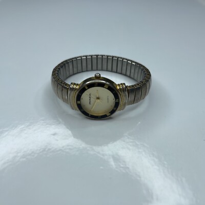 E Milan Gold Stretch Ladies Retro Diamond Cut Face Japan MLN100A Untested
