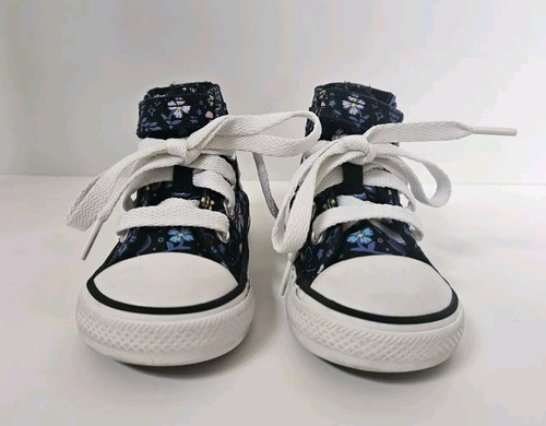 Toddler CONVERSE ALL STAR EUC Black Butterflies Gnomes Hi Top Sneakers Size 3 - Picture 6 of 10