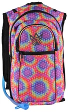 Tie Dye Hydration Bladder Backpack 2L Water Bag Blacklight Reactive NWT