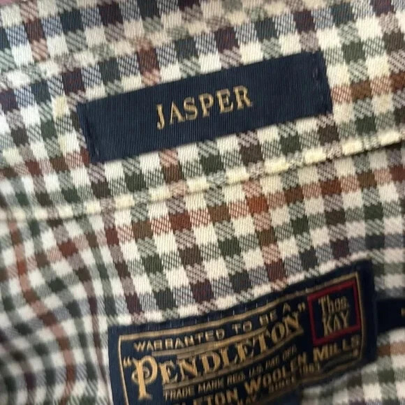 Pendleton Jasper men’s tan 100% wool button down … - image 9